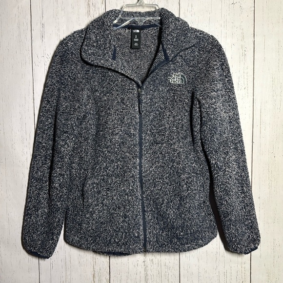 The North Face Fleece Blue Grey Full Zip Collared Jacket Size Small - Picture 1 of 4